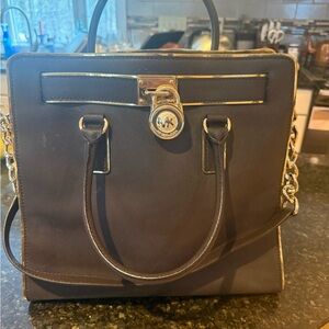 Michael Kors Brown Satchel with Gold Hardware